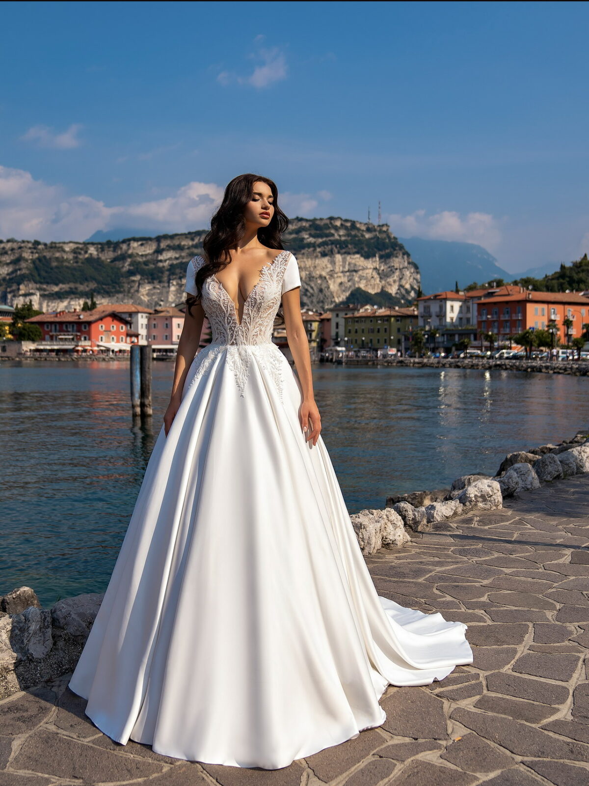 Serenity Ball Gown Wedding Dress With Court Train Cocobrides 0765